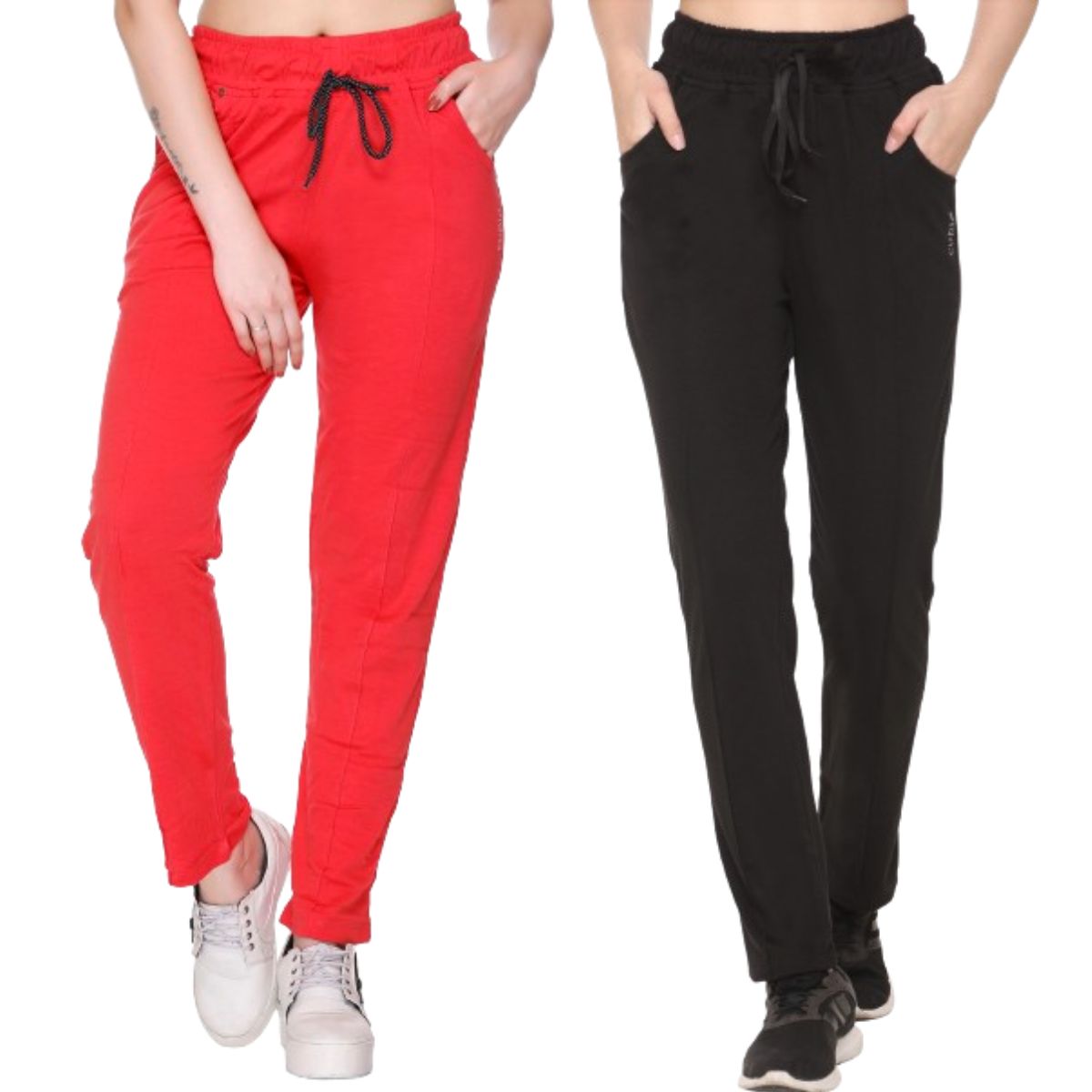 HINGE Womens Cotton Track Pant - Combo Pack of 3 Pcs (L) : Amazon.in:  Clothing & Accessories